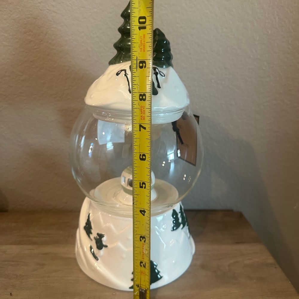 Sale! Peppermint & Pine Light Up Green Trees/Ski Candy Jar - Picture 6 of 7